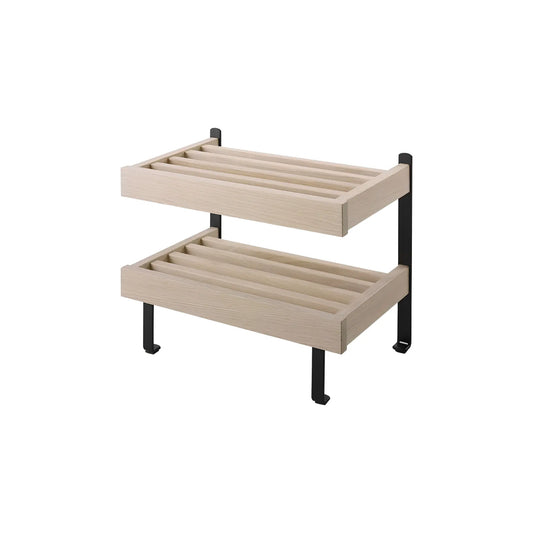Oscarssons Möbel Nadja Skohylla II 50 cm Golv, Vitoljad Ek/Mattsvart stål