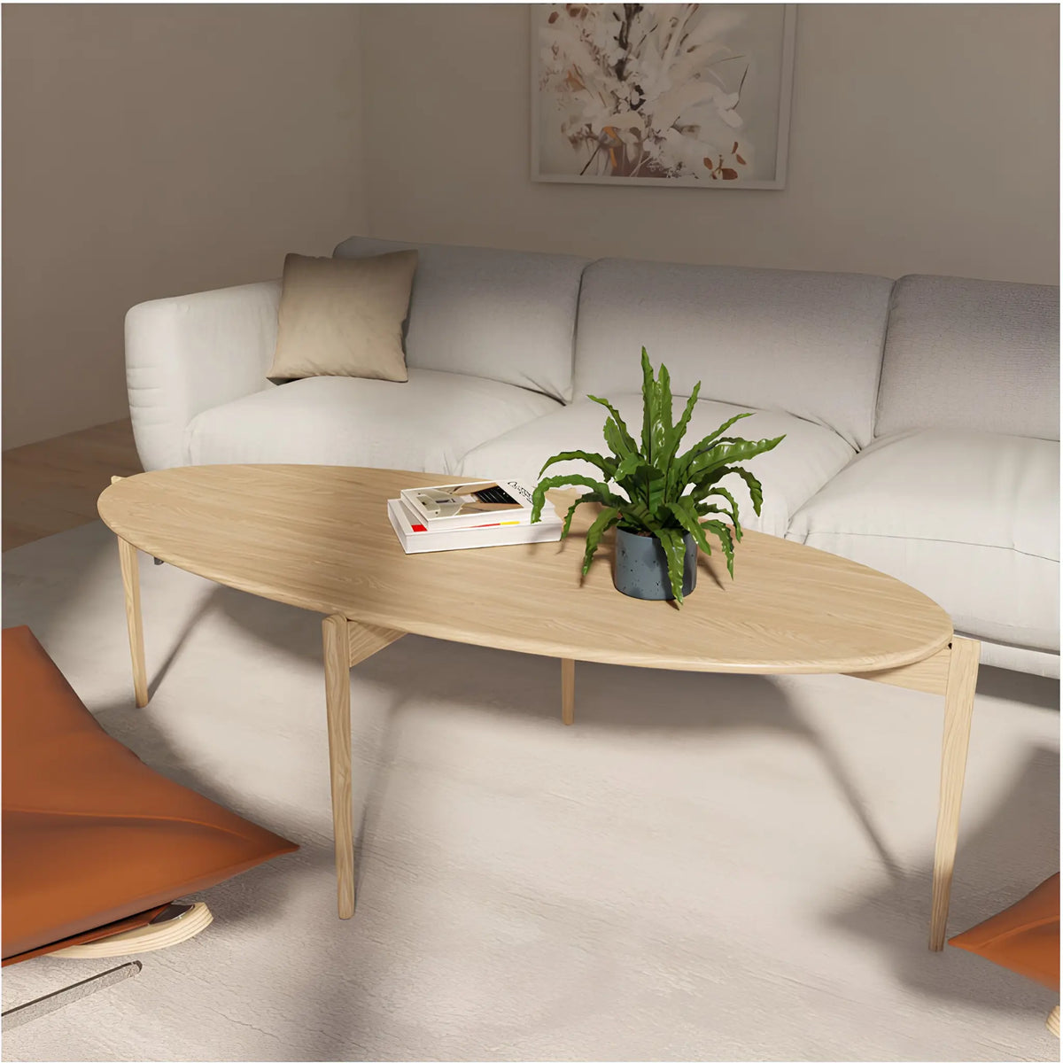 Oscarssons Möbel Tilia Soffbord 150 cm Ellips, Svartbetsad Ek