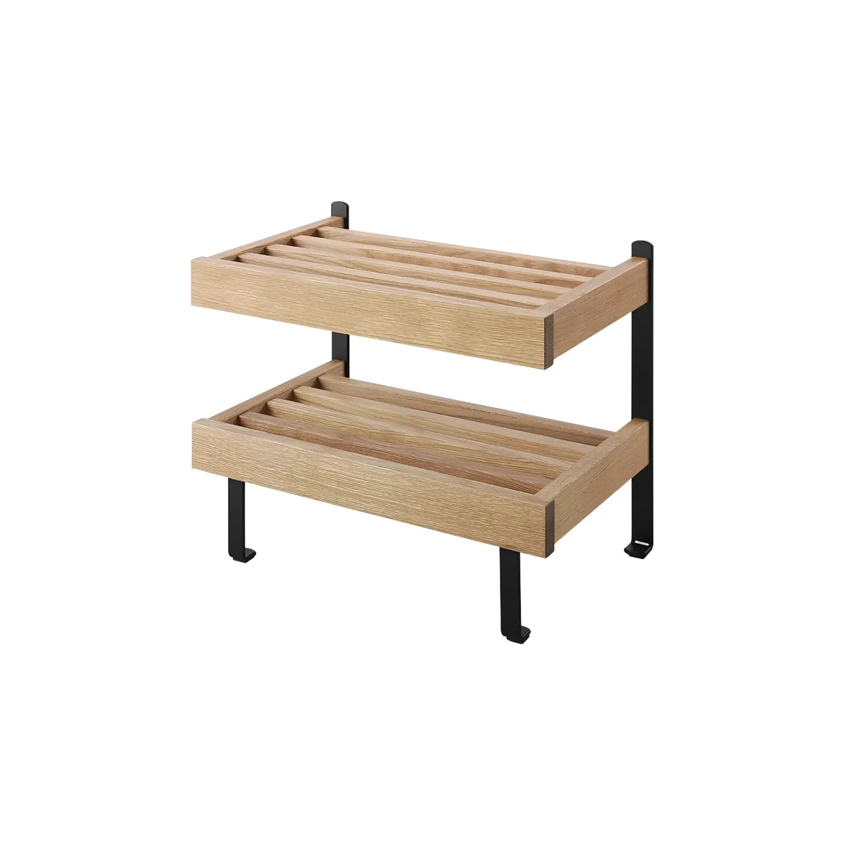 Oscarssons Möbel Nadja Skohylla II 50 cm Golv, Oljad Ek/Mattsvart stål