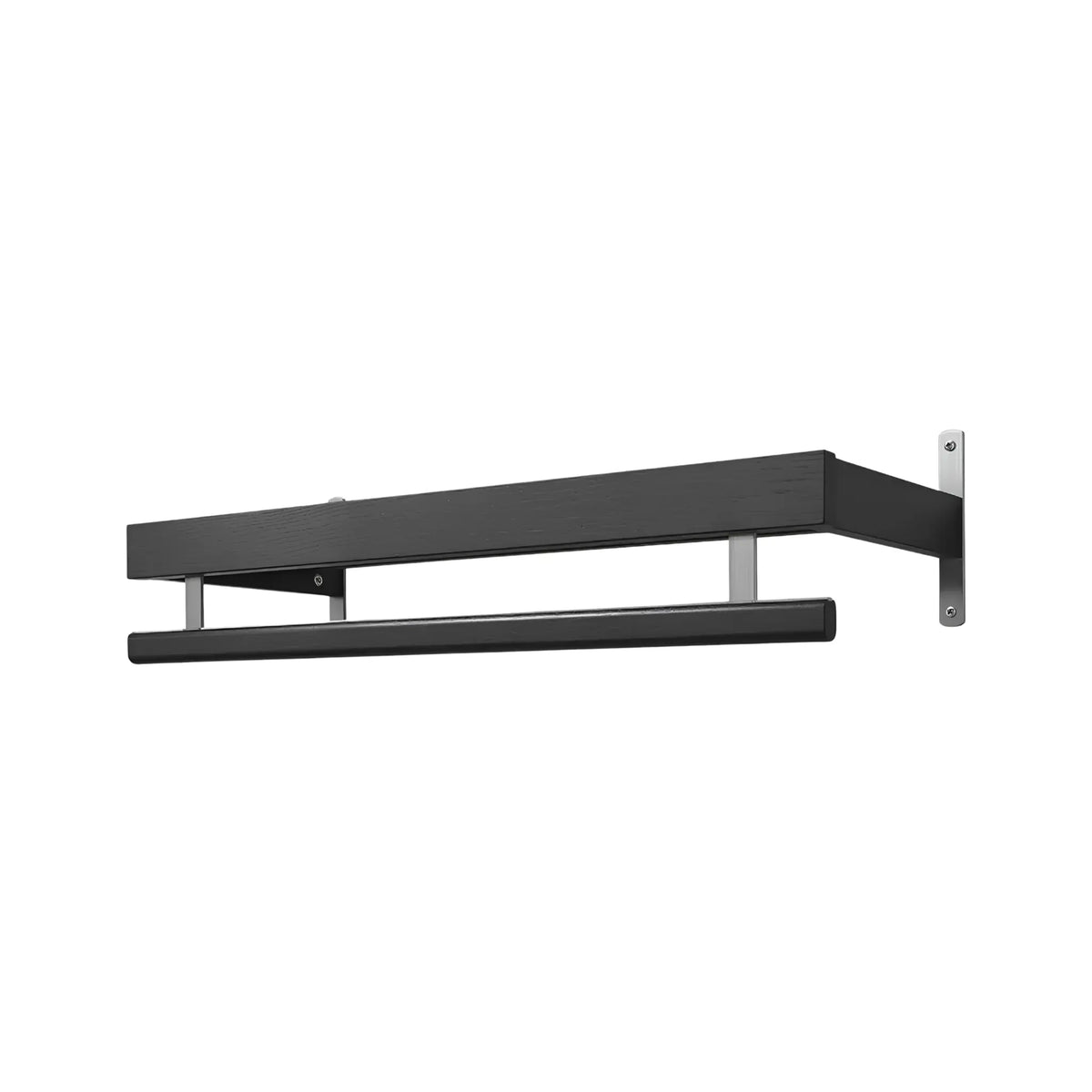 Oscarssons Möbel Nadja Hatthylla II 80 cm 1 plan, Svartbetsad Ek/Slipat stål