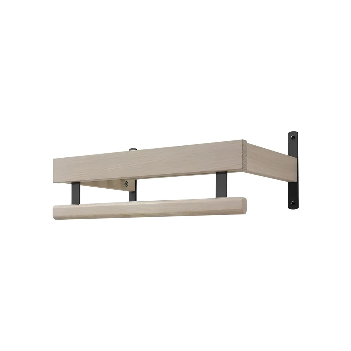 Oscarssons Möbel Nadja Hatthylla II 50 cm 1 plan, Vitoljad Ek/Mattsvart stål
