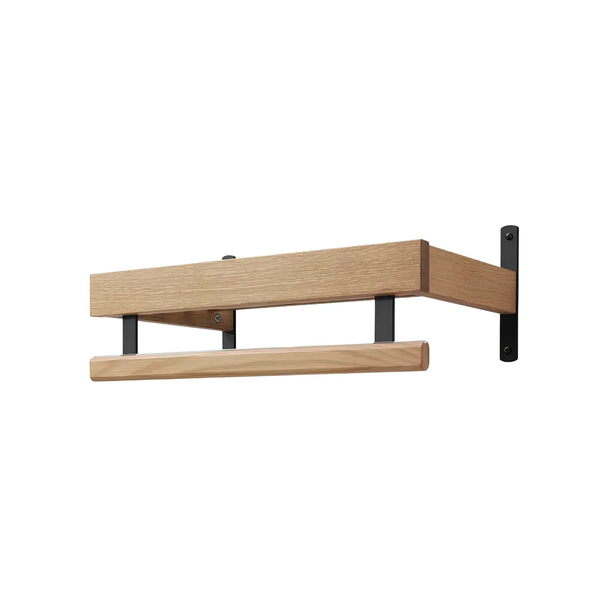 Oscarssons Möbel Nadja Hatthylla II 50 cm 1 plan, Oljad Ek/Mattsvart stål