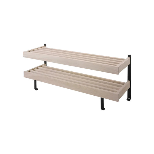 Oscarssons Möbel Nadja Skohylla II 100 cm Golv, Vitoljad Ek/Mattsvart stål