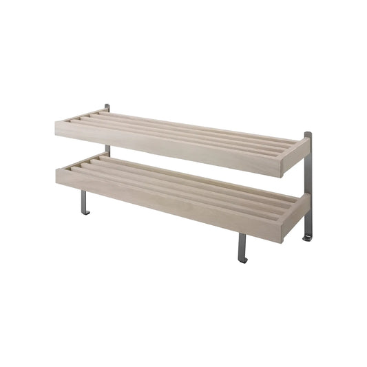 Oscarssons Möbel Nadja Skohylla II 100 cm Golv, Vitoljad Ek/Slipat stål