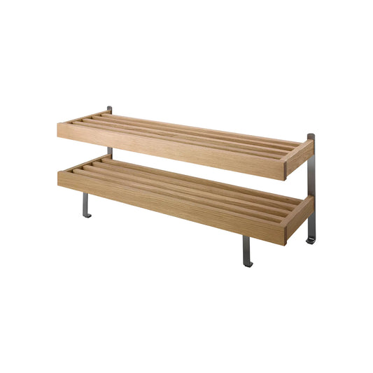 Oscarssons Möbel Nadja Skohylla II 100 cm Golv, Oljad Ek/Slipat stål