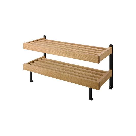 Oscarssons Möbel Nadja Skohylla II 80 cm Golv, Oljad Ek/Mattsvart stål