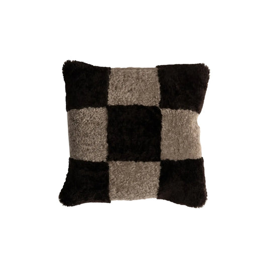 Shepherd of Sweden, Ruth Fårskinnskudde, Ullbaksida, Stone/Mörkbrun