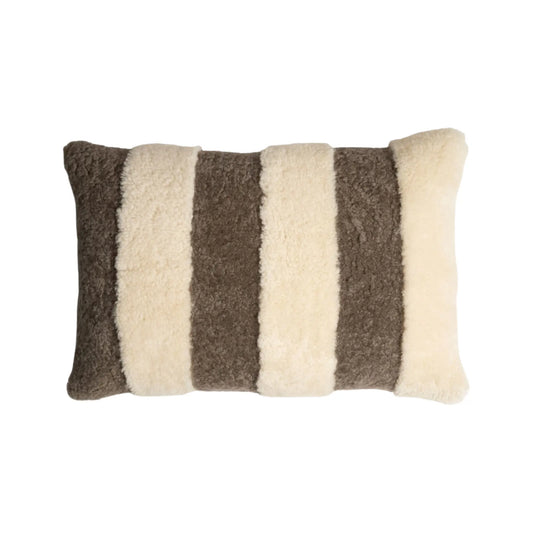 Shepherd of Sweden, Rand Fårskinnskudde, Ullbaksida, Creme/Stone