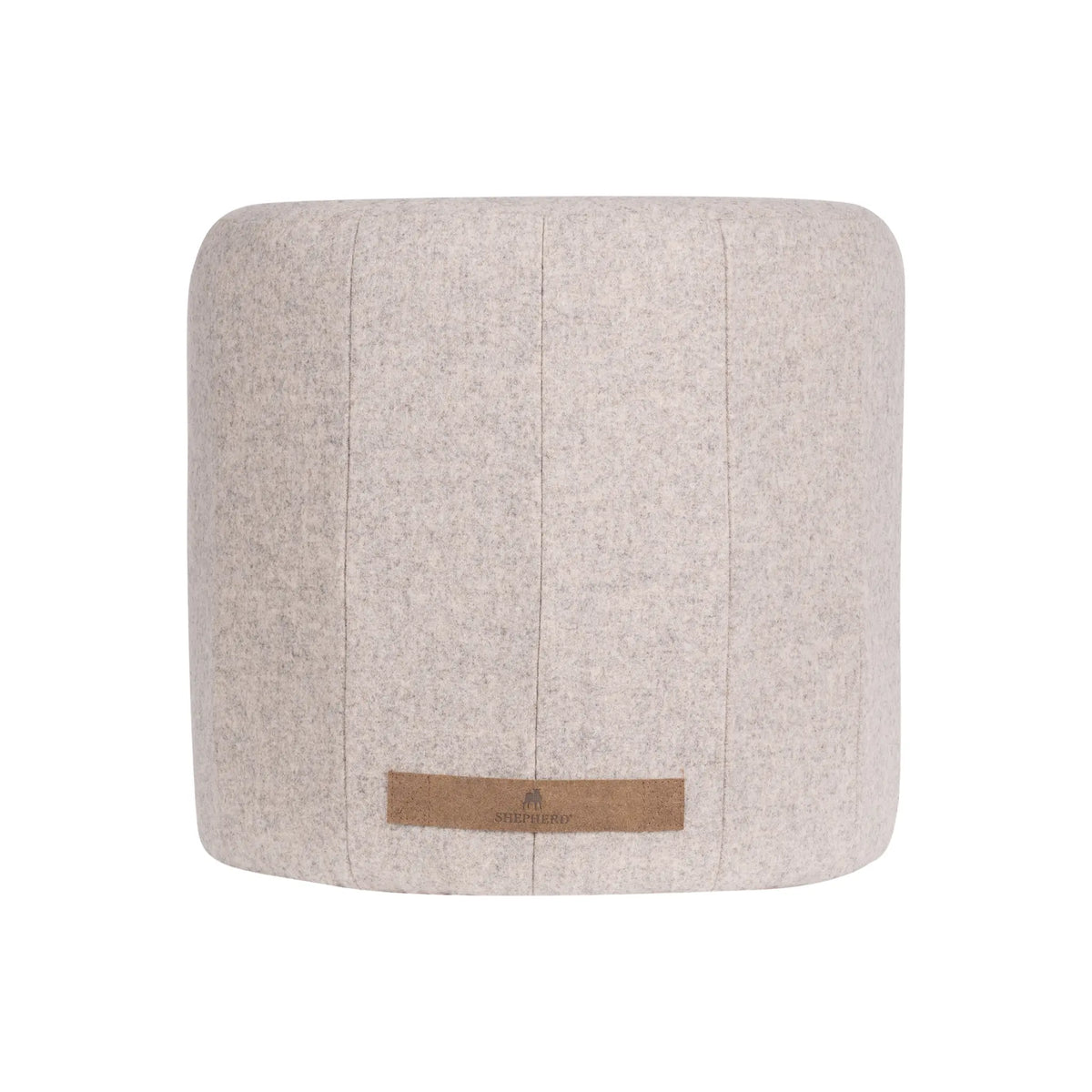 Shepherd of Sweden Zoe Rund ullpuff i patchwork 40x40 cm, Creme