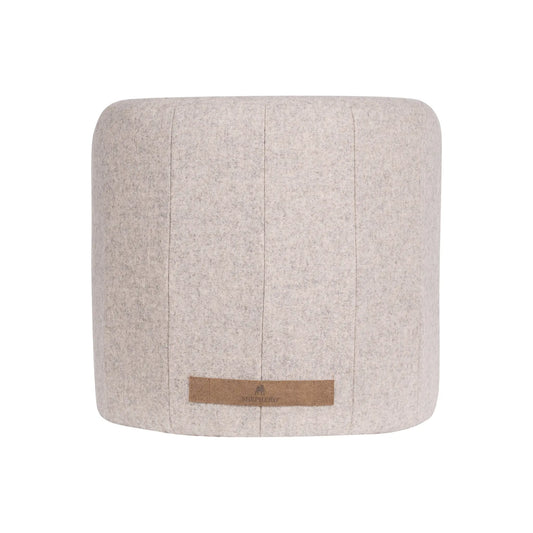Shepherd of Sweden Zoe Rund ullpuff i patchwork 40x40 cm, Creme
