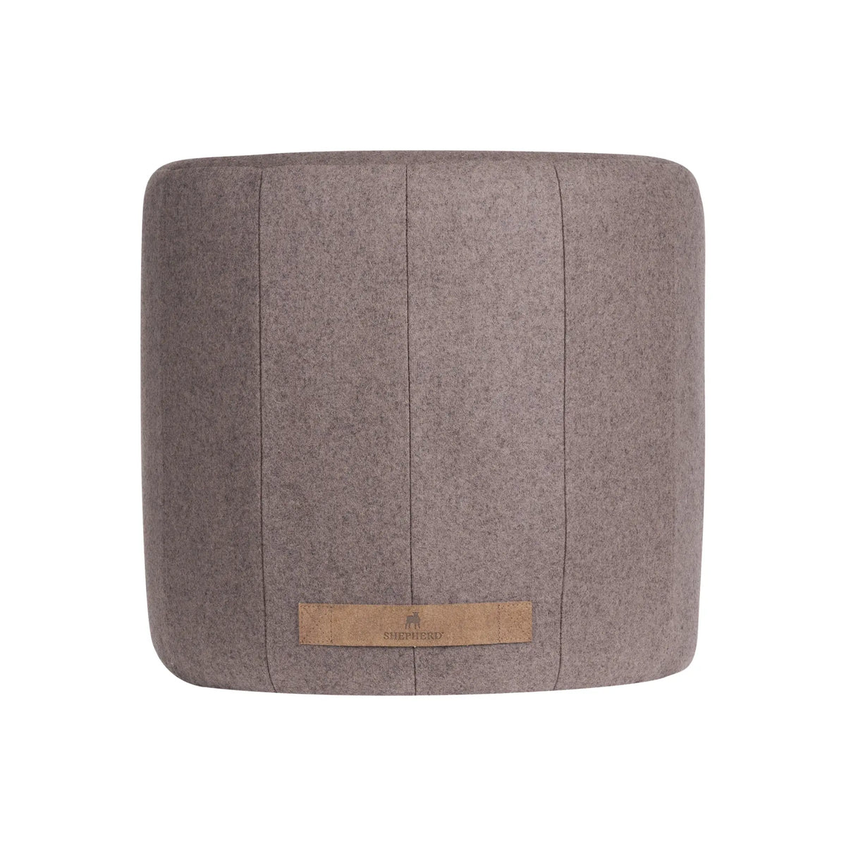 Shepherd of Sweden Zoe Rund ullpuff i patchwork 40x40 cm, Cappuccino
