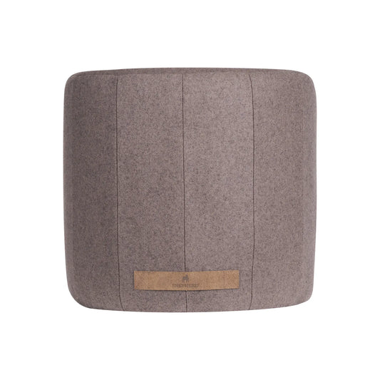 Shepherd of Sweden Zoe Rund ullpuff i patchwork 40x40 cm, Cappuccino