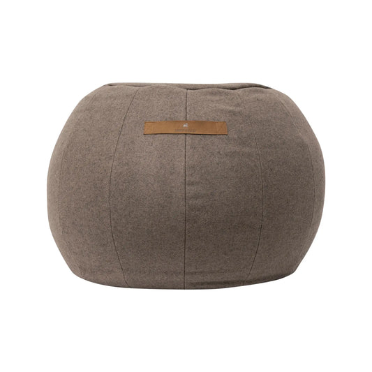 Shepherd of Sweden Viskan Rund ullpuff i patchwork 40x45 cm, Cappuccino