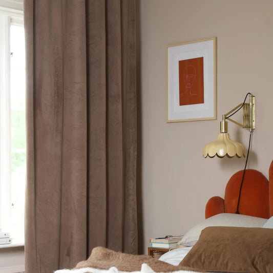 Svanefors Estelle Sammetsgardin 2P 135x280cm, Nougat