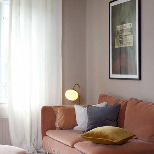 Svanefors Estelle Sammetsgardin 2P 135x280cm, Vit