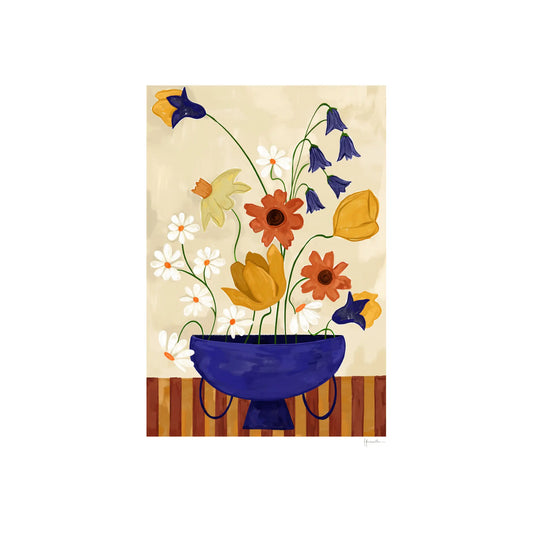 The Poster Club Colourful Bunch in Blue Vase Poster 70x100