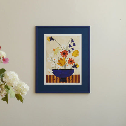 The Poster Club Colourful Bunch in Blue Vase Poster 50x70