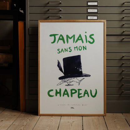 The Poster Club L'Oiseau au Chapeau Bleu Poster 50x70