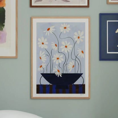 The Poster Club Daisies in Blue Vase Poster 50x70